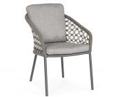 Suns Nappa Dining Chair Rope matt royal grey Macramé weaving