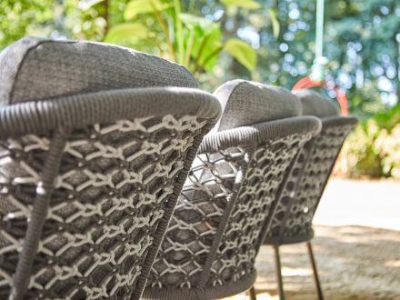 Vorschau: Suns Nappa Dining Chair Rope matt royal grey Macramé weaving