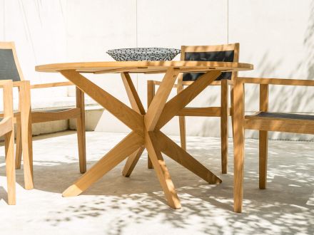 Vorschau: Roble Holz Gartentisch Tivoli X-Leg Ø125cm