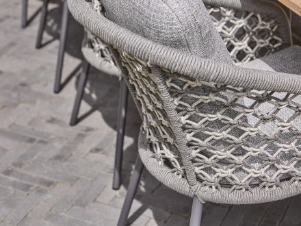Vorschau: Suns Nappa Dining Chair Rope matt royal grey Macramé weaving