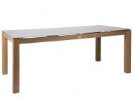 Tisch 200x100cm Teak mit Tischplatte Dekton Lava hellgrau