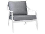Stern Vanda Lounge-Sessel weiß mit Auflage seidengrau