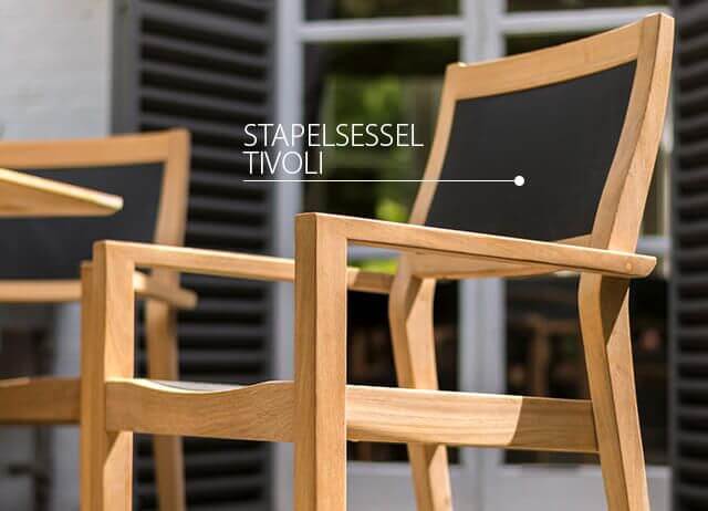 Stapelsessel Tivoli mit eleganter Outdoorgewebe-Bespannung - jetzt entdecken