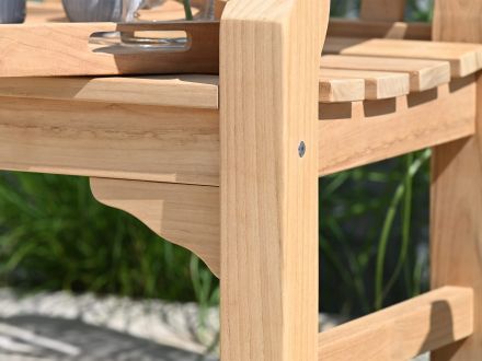 Vorschau: Lünse Teak Holz Parkbank Torino 180cm 4-Sitzer
