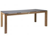 Tisch 200x100cm Teak mit Tischplatte Dekton Lava anthrazit