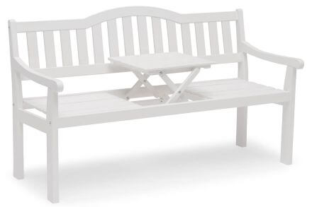 Hillerstorp Holz Gartenbank mit Tisch weiß Sara 3-Sitzer 155cm
