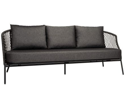 Stern Odea 3-Sitzer Lounge Sofa schwarz matt Kordel pepper